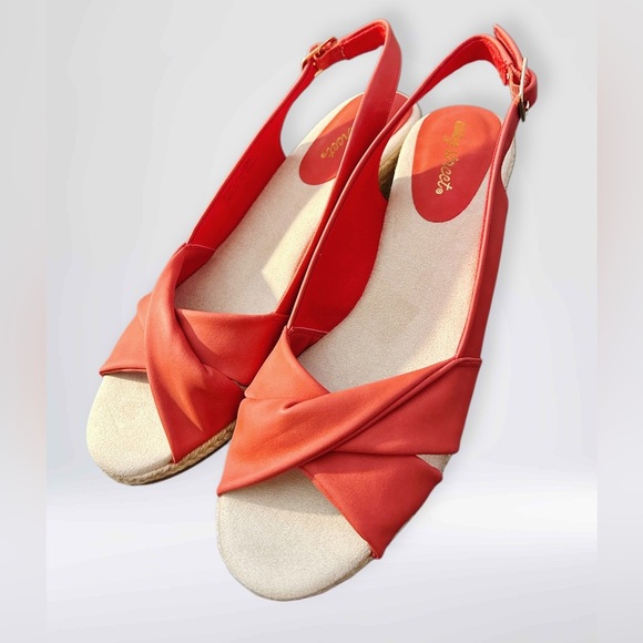 NEW Easy Street Women’s Slingback Espadrille Color: Red, Size 12M - Picture 9 of 12